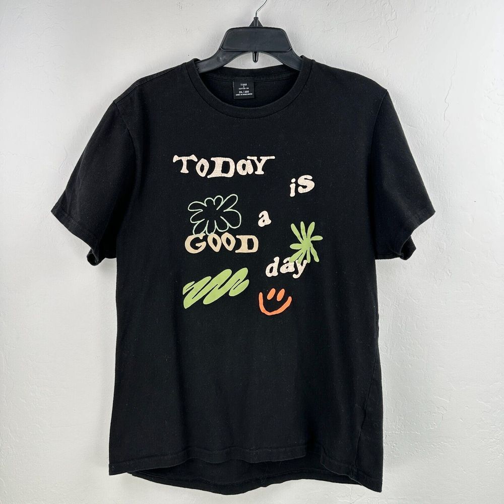 Black Tee with Colorful Print